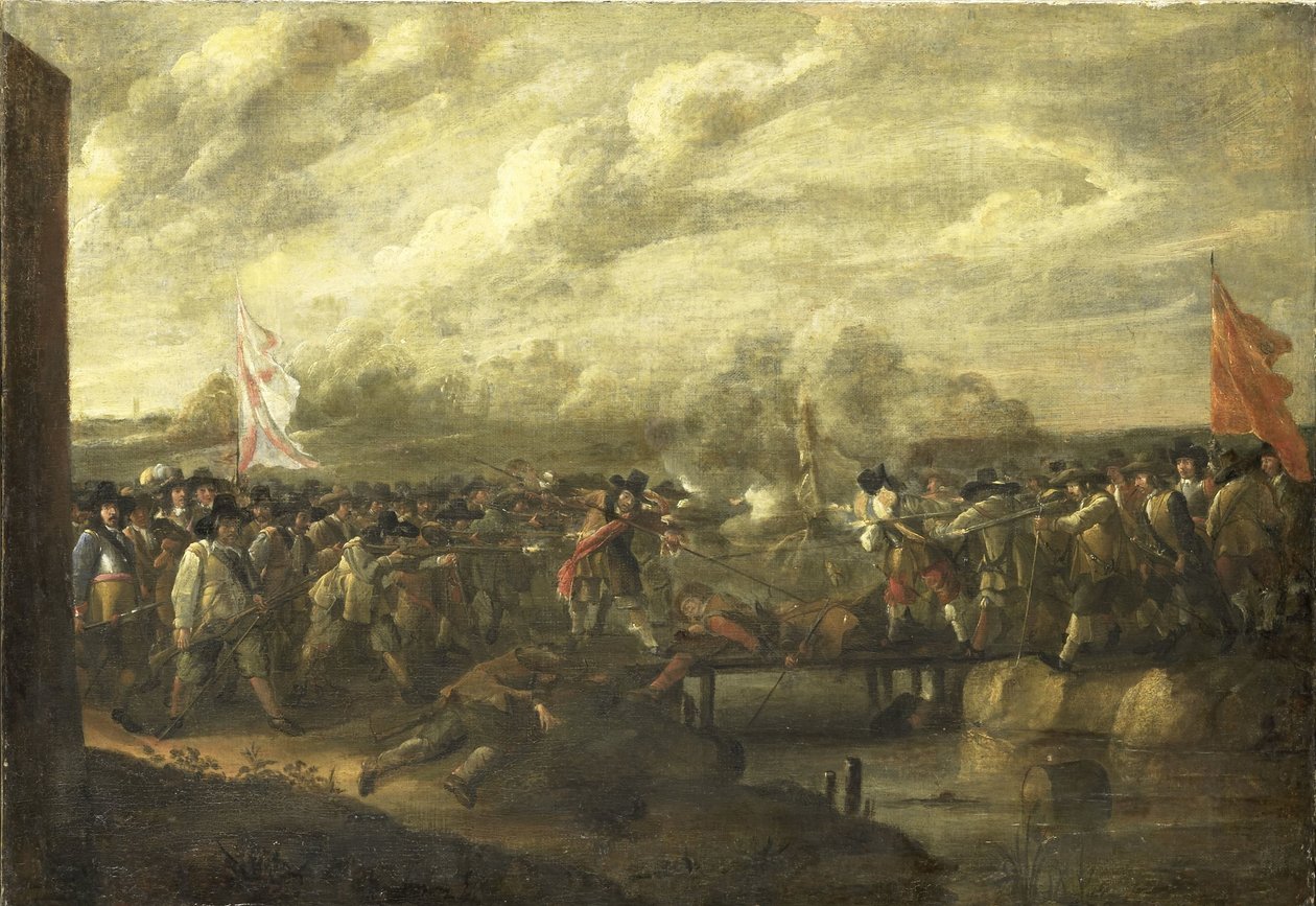 Infanteri trefning i åttiårskrigen av Nicolaas van Eyck (II) (attributed to)
