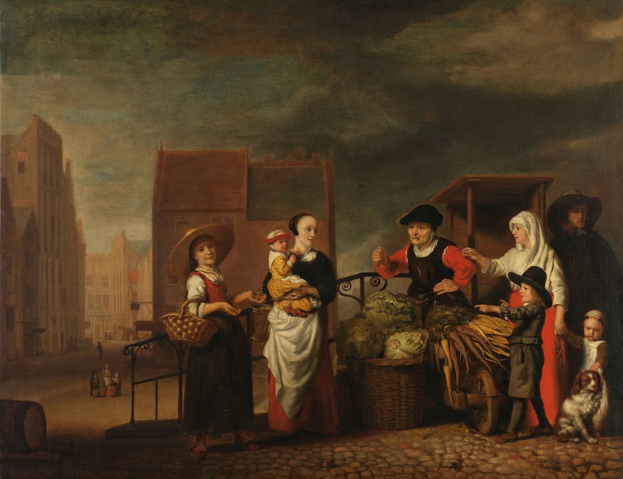 Grønnsaksmarkedet, 1655-65 av Nicolaes Maes
