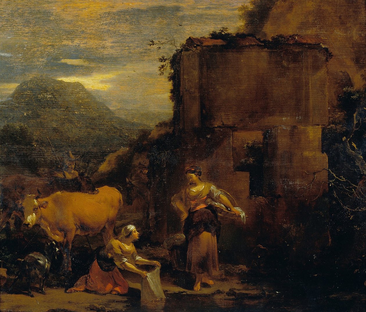 Vaskekvinner av Nicolaes Pietersz. Berchem