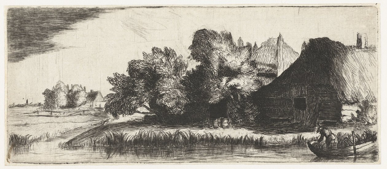 Landskap med gård av Nicolaes Anthoni Flinck (attributed to)