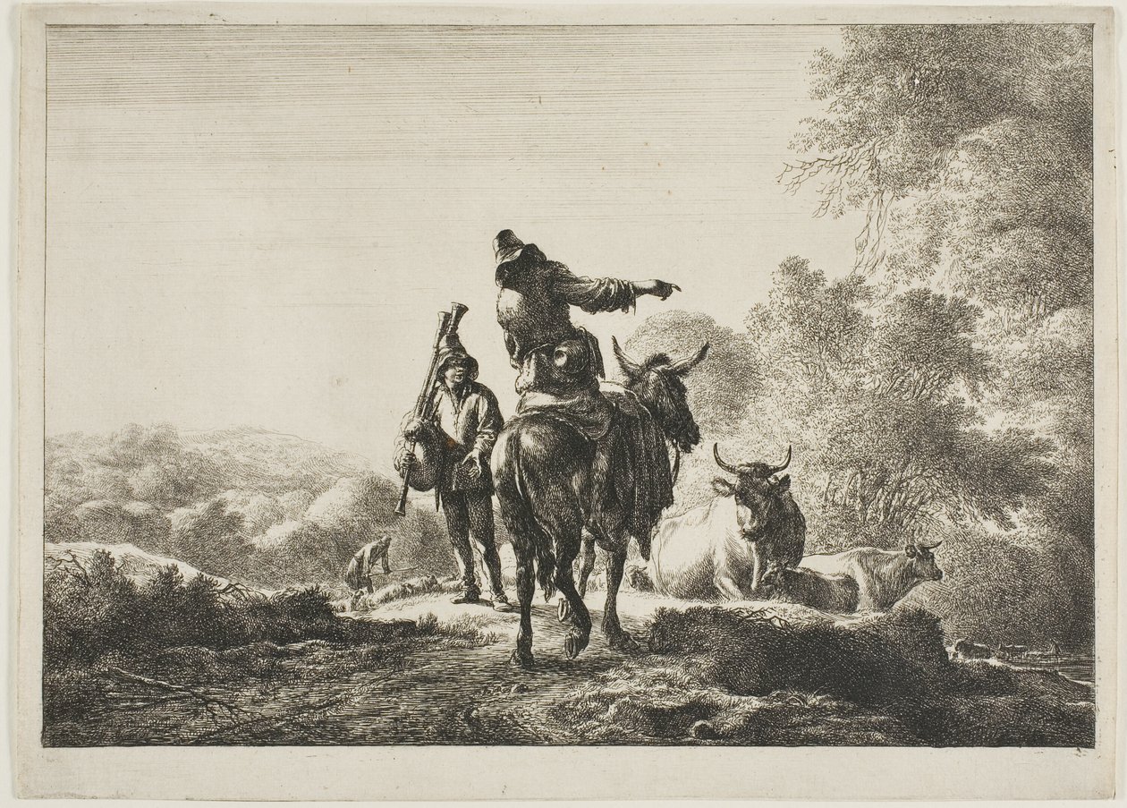 Sekkepipespilleren av Nicolaes Berchem