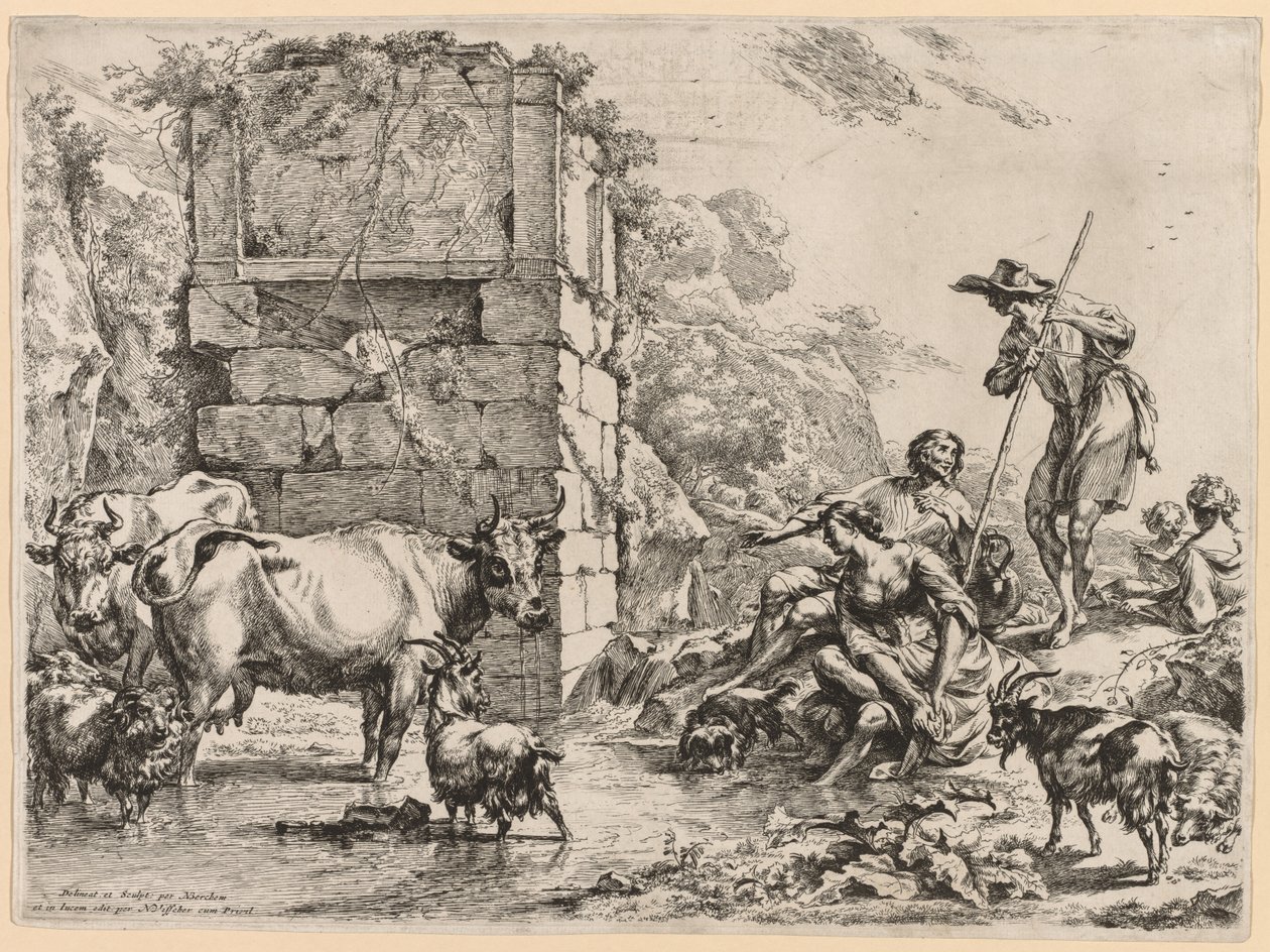 Kua som drikker av Nicolaes Berchem