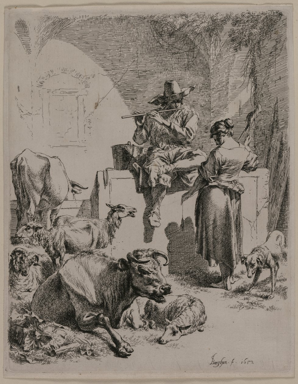 Piping Shepherd av Nicolaes Berchem