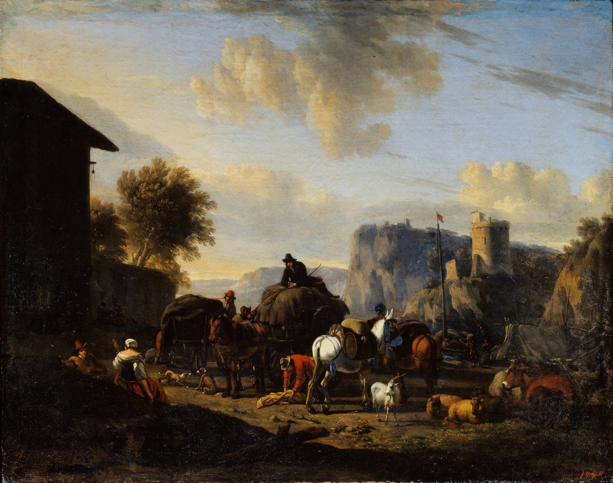 Resten av konvoien, 1600-tallet av Nicolaes Pietersz. Berchem