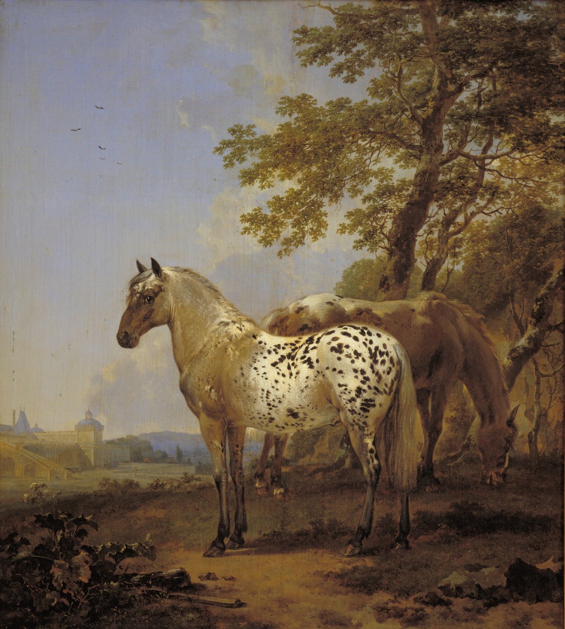 To hester i et landskap av Nicolaes Berchem