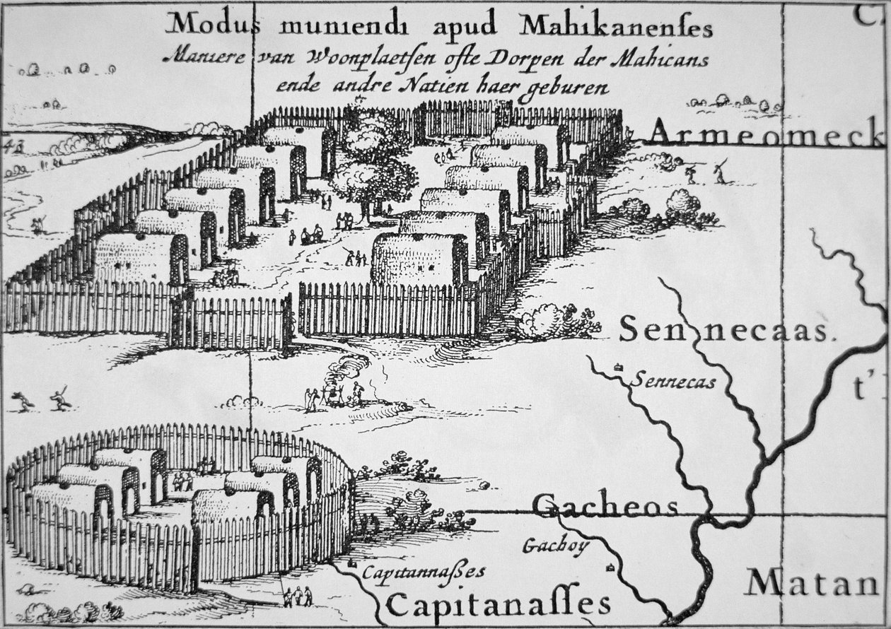 Iroquois Village av Nicolaes Jansz  Visscher