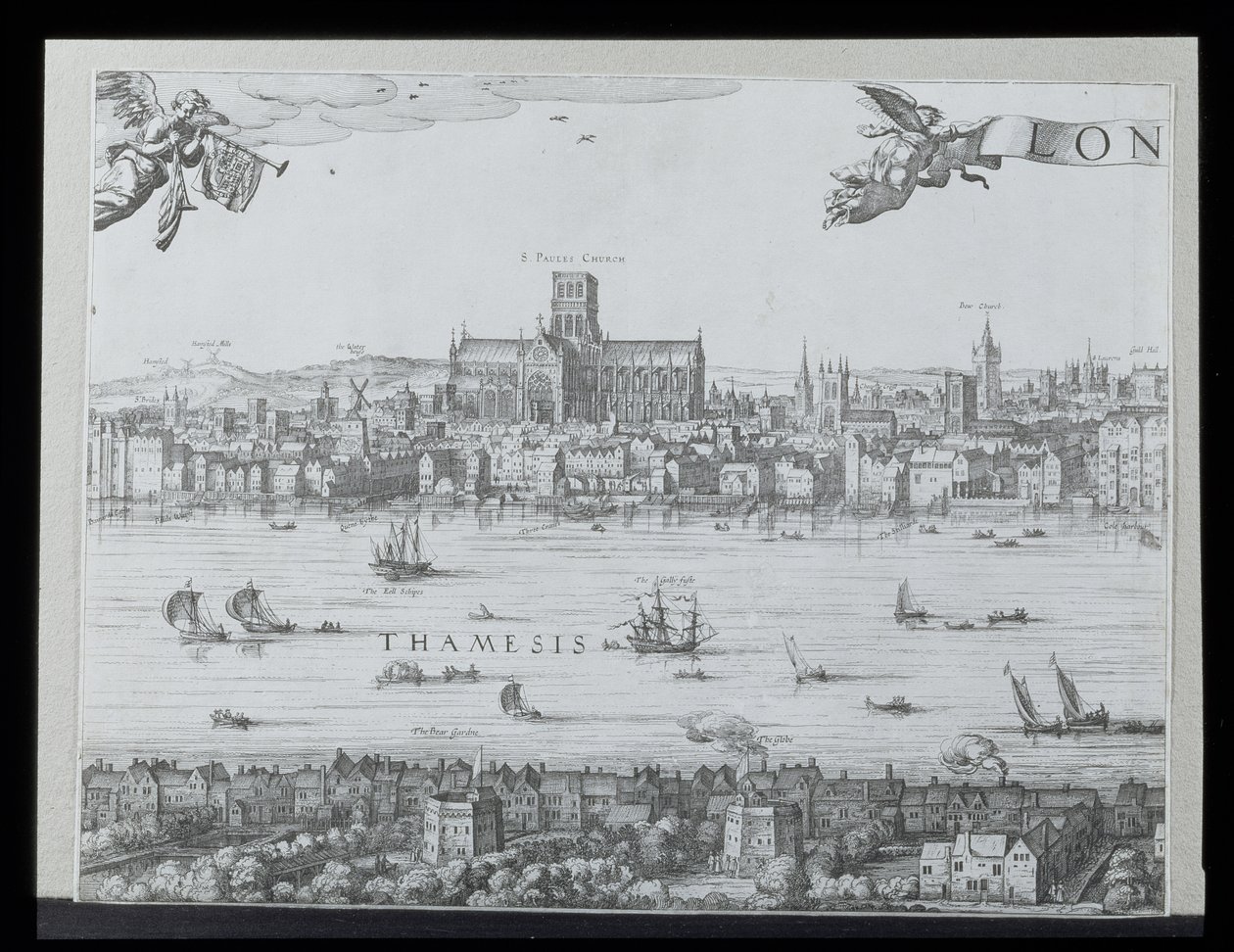 Panorama over London og Themsen, del to som viser St. Paul