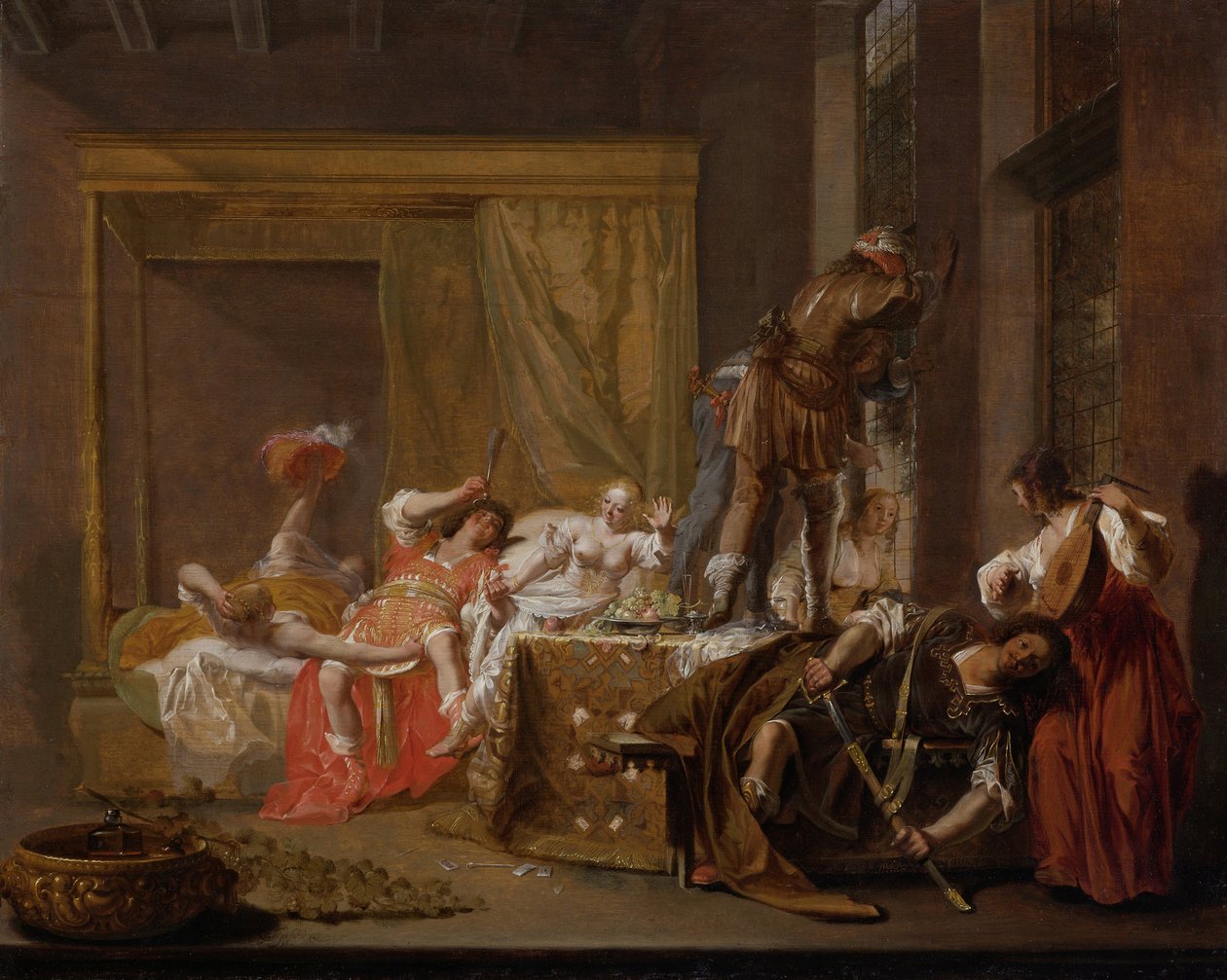 Selskap i et bordell Messalina und Gaius Silius, 1655 av Nicolaes Knüpfer