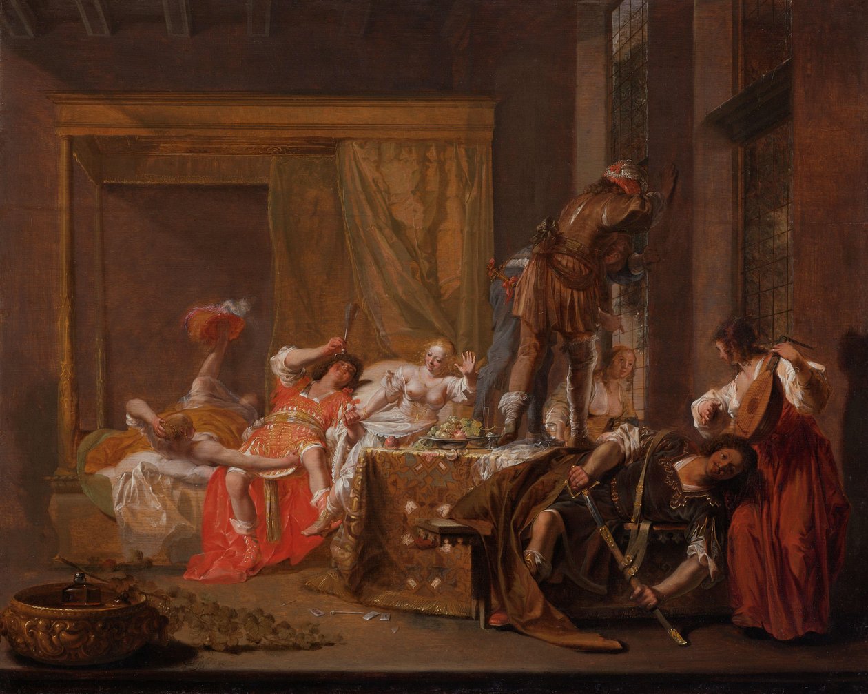Scene fra bryllupet til Messalina og Gaius Sillius Messalina og Silius før Claudius vender tilbake? av Nicolaes Knüpfer