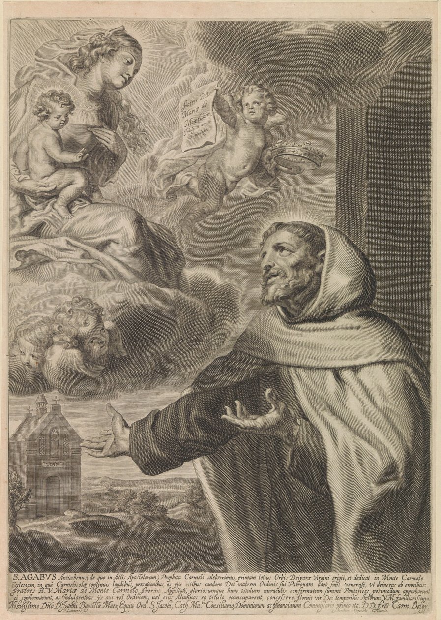 Den hellige Agabus av Jerusalem forguder Maria av Nicolaes Lauwers
