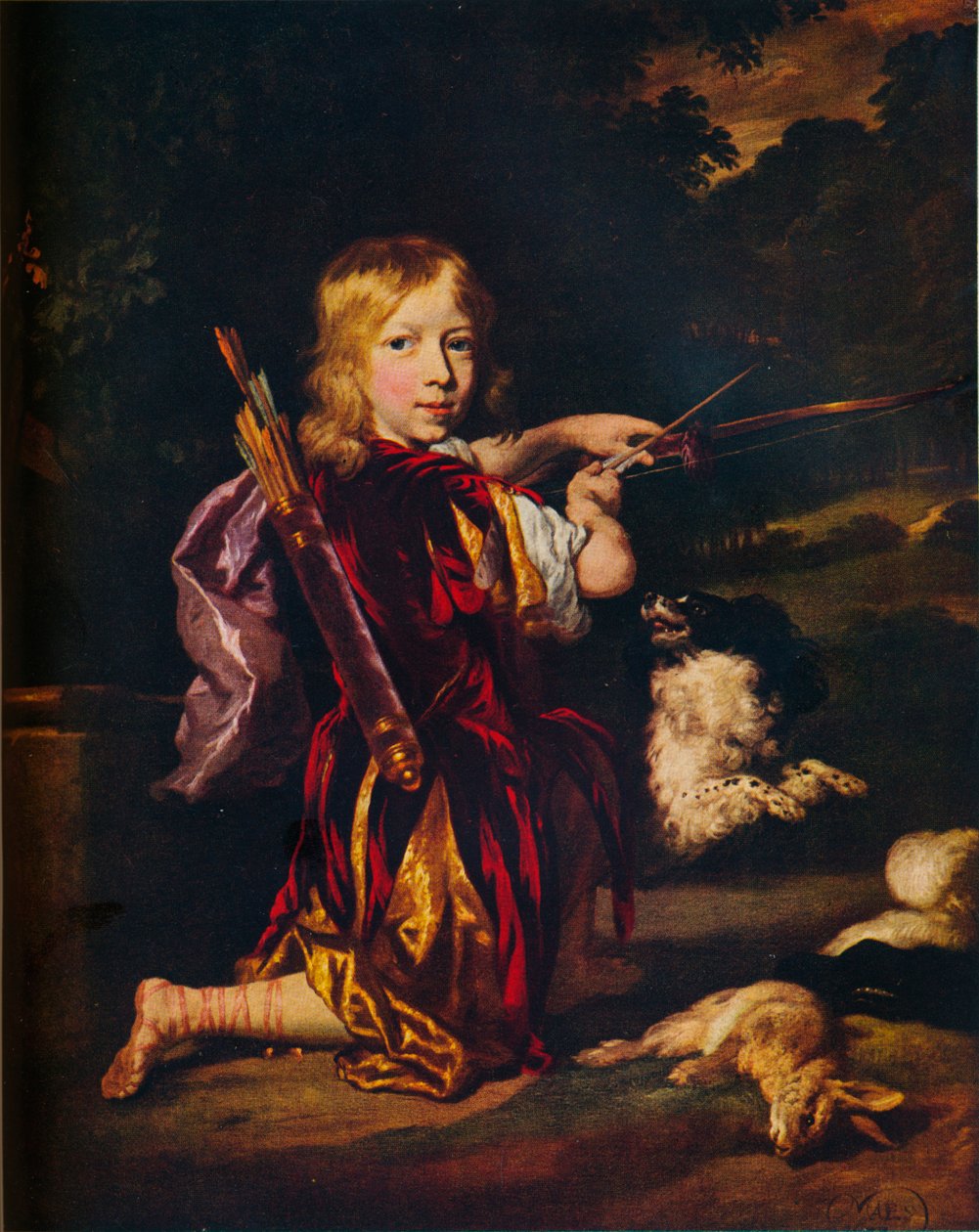 Gutt med piler og buer, c1670 av Nicolaes Maes
