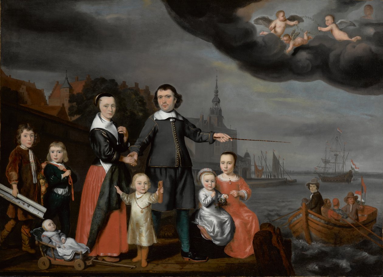 Kaptein Job Jansse Cuijter og hans familie, 1659 av Nicolaes Maes