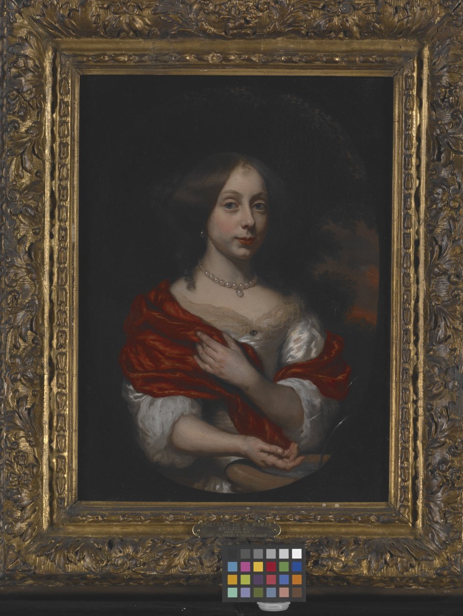Portrait Of A Young Lady (olje på lerret) av Nicolaes Maes