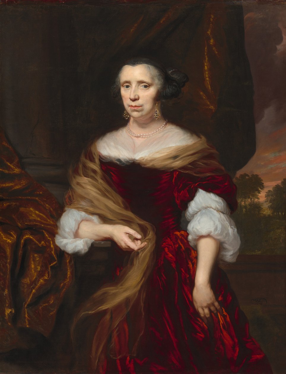 Portrett av en dame av Nicolaes Maes