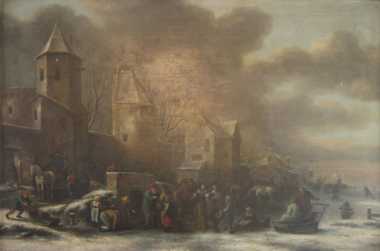 Et nederlandsk vinterlandskap av Nicolaes Molenaer