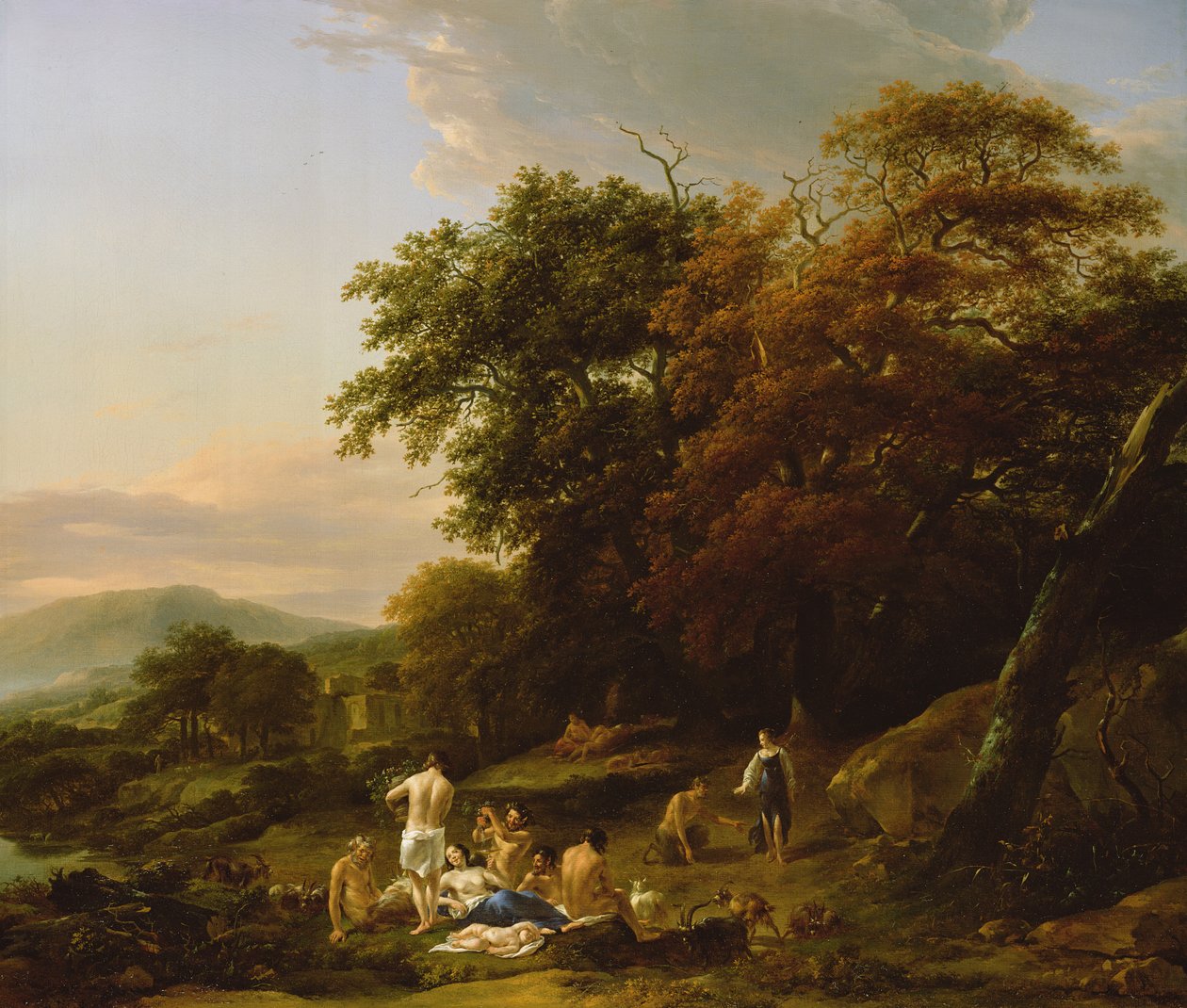 Jegerinnen Diana overrasker en bacchanalsk fest av Nicolaes Pietersz. Berchem