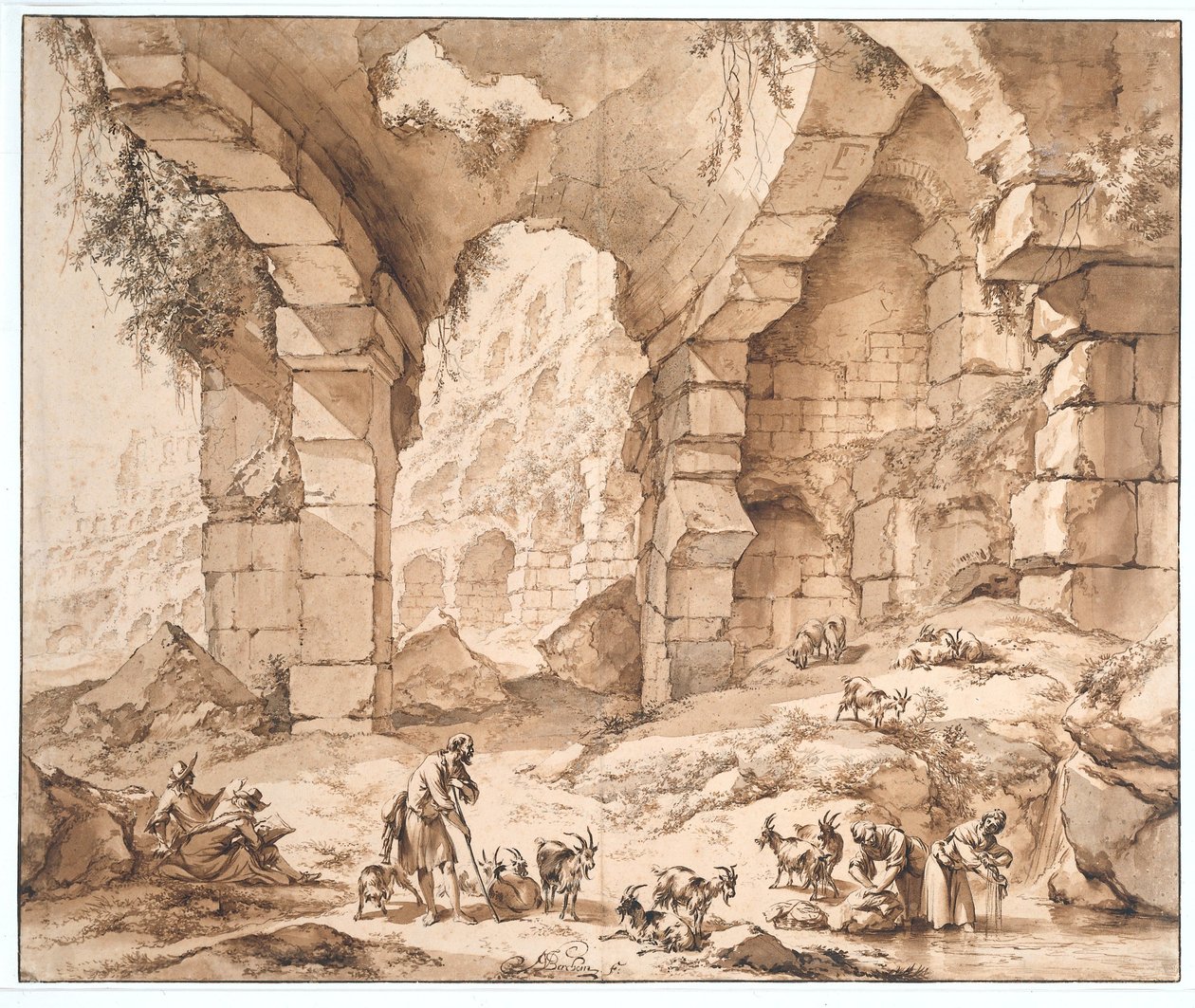 Utsikt over ruinene av Colosseum av Nicolaes Pietersz Berchem
