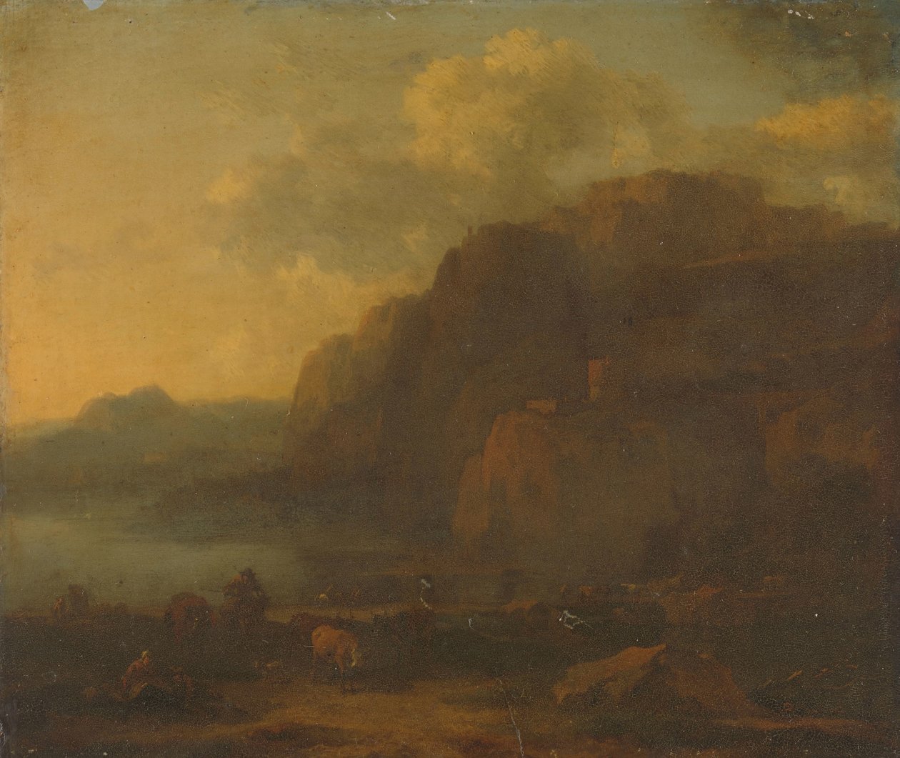 Italiensk landskap av Nicolaes Pietersz Berchem