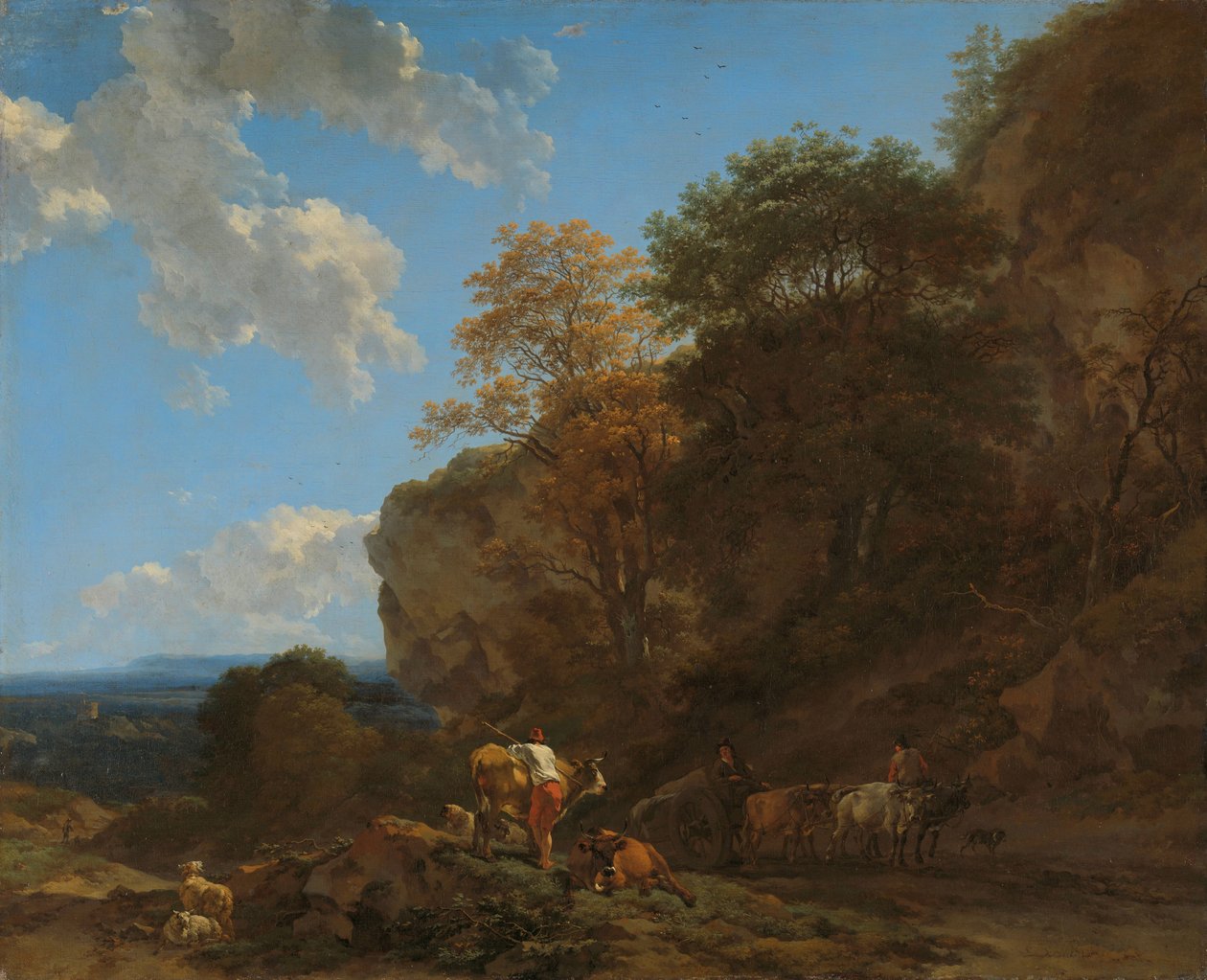 Italiensk landskap av Nicolaes Pietersz Berchem