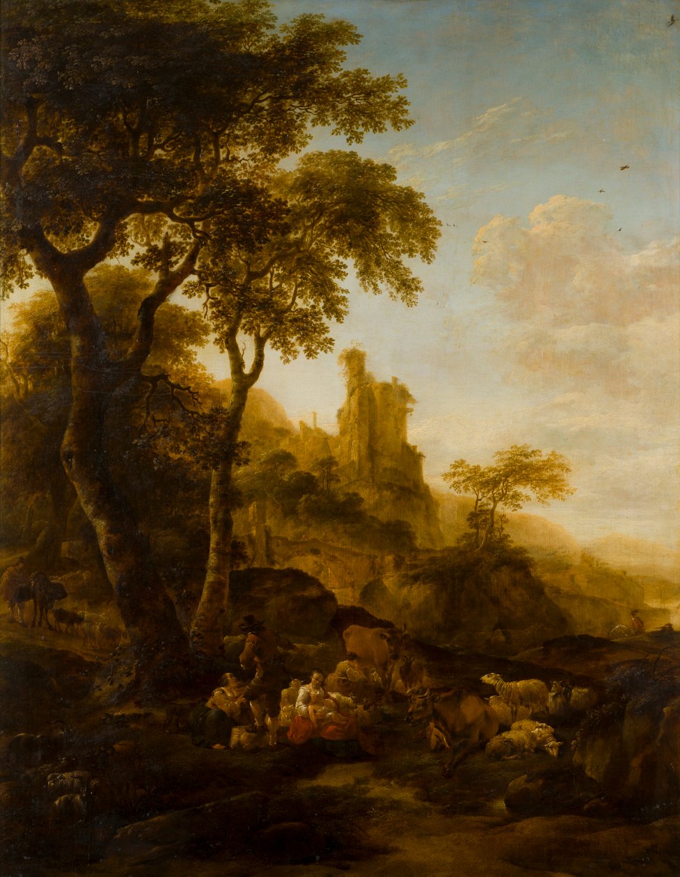 Pastoralt landskap, ca. 1640-83 (olje på panel) av Nicolaes Pietersz. Berchem