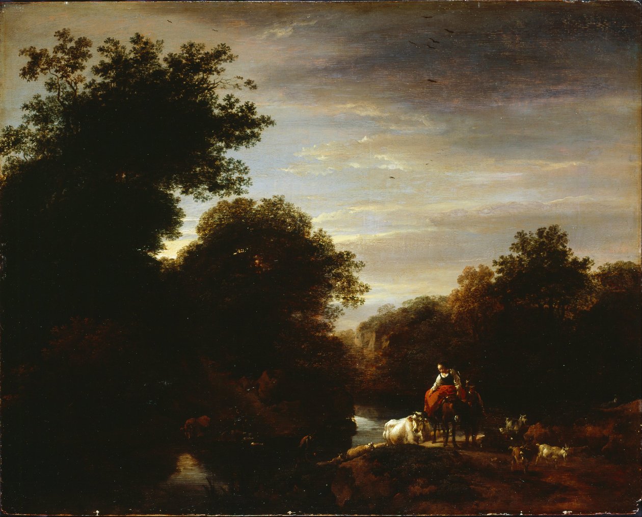 Bønder på en Ford av Nicolaes Pietersz. Berchem