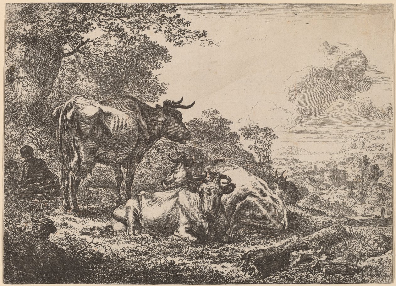 Hvilende kyr av Nicolaes Pietersz Berchem