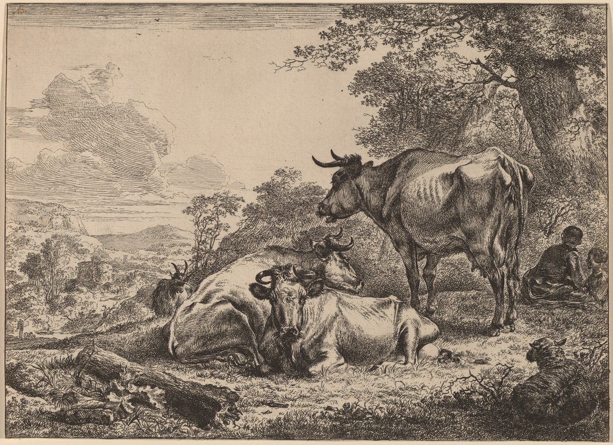 Hvilende kyr av Nicolaes Pietersz Berchem
