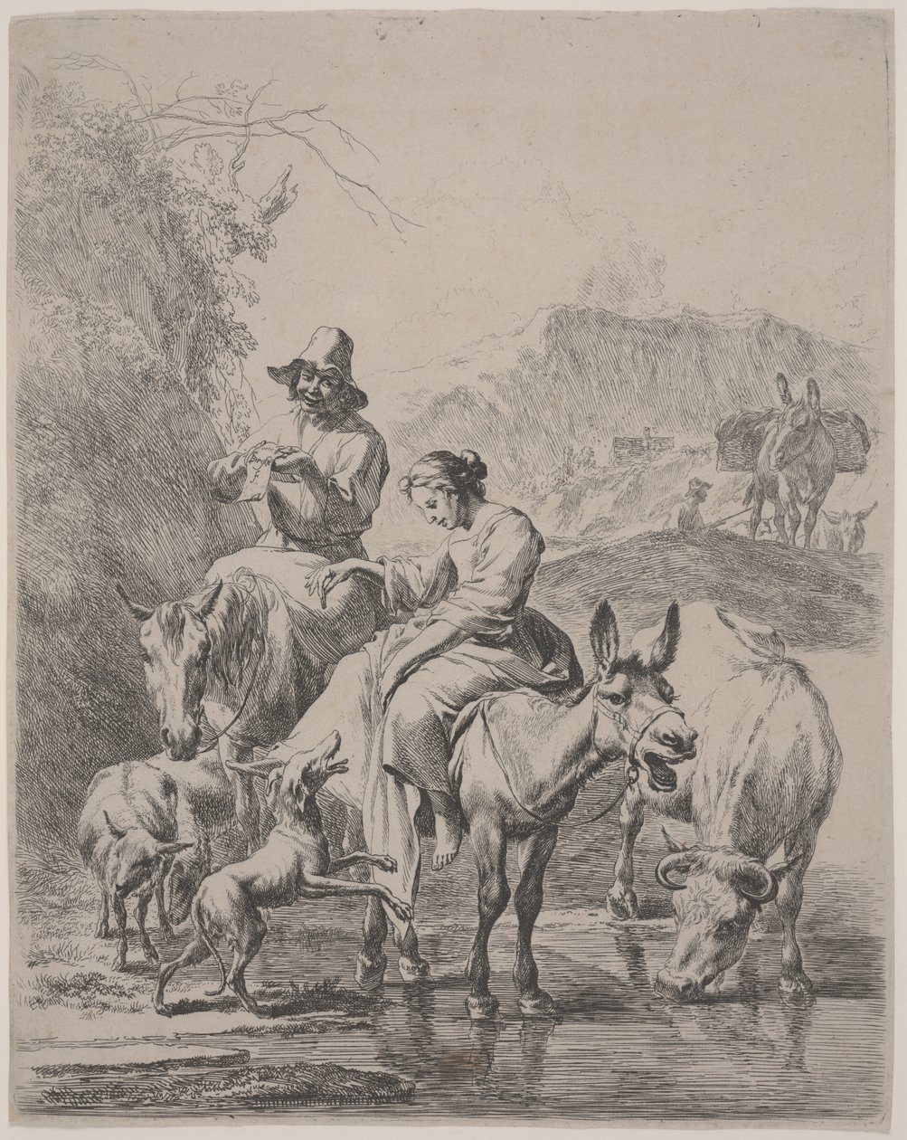 River Crossing av Nicolaes Pietersz. Berchem