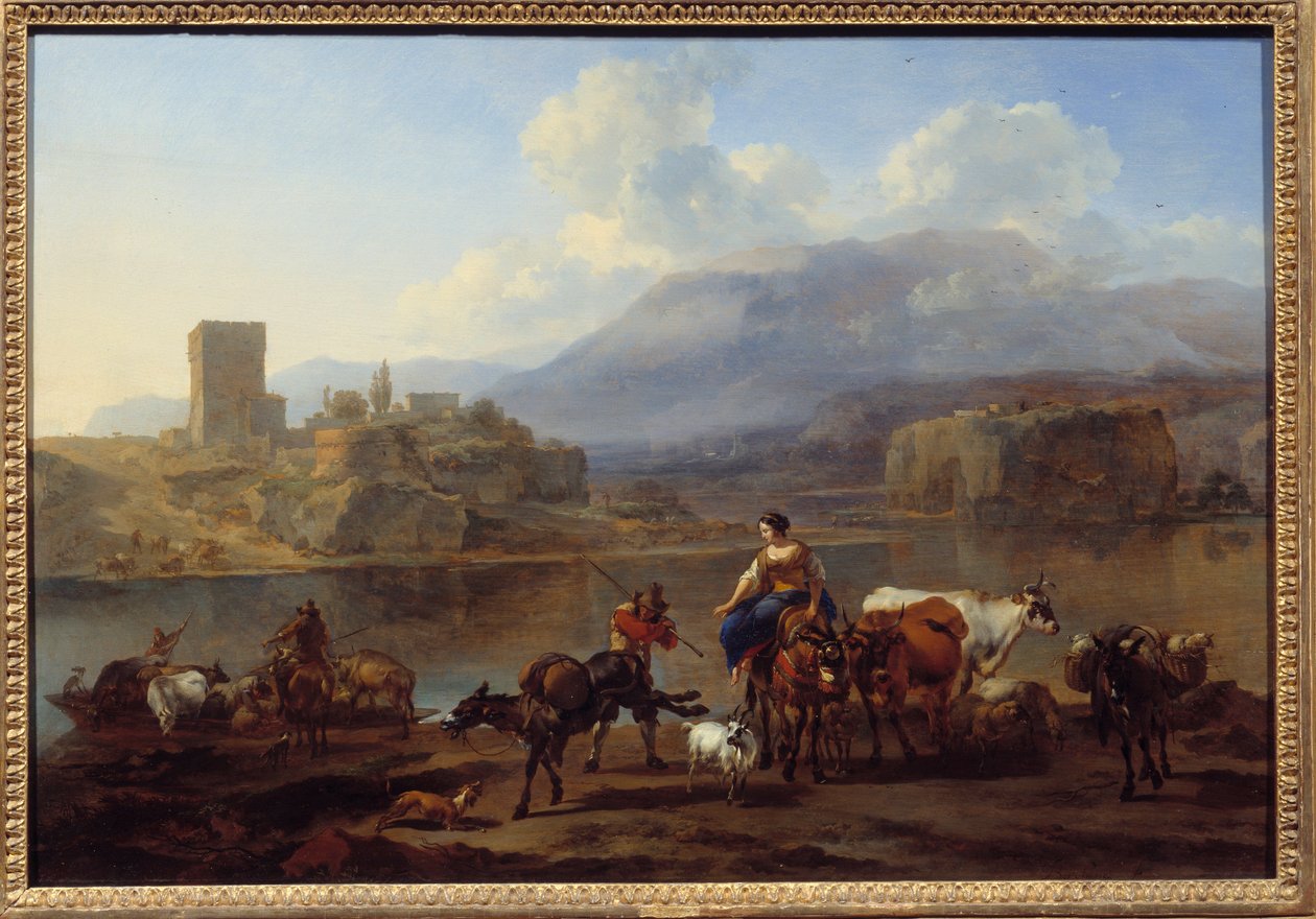 Passasjen av maleribrettet av Bercherm van Haarlem (1620-1683) av Nicolaes Pietersz. Berchem