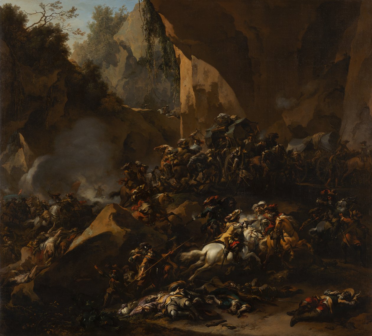 Reisende i bakhold av Brigands av Nicolaes Pietersz Berchem