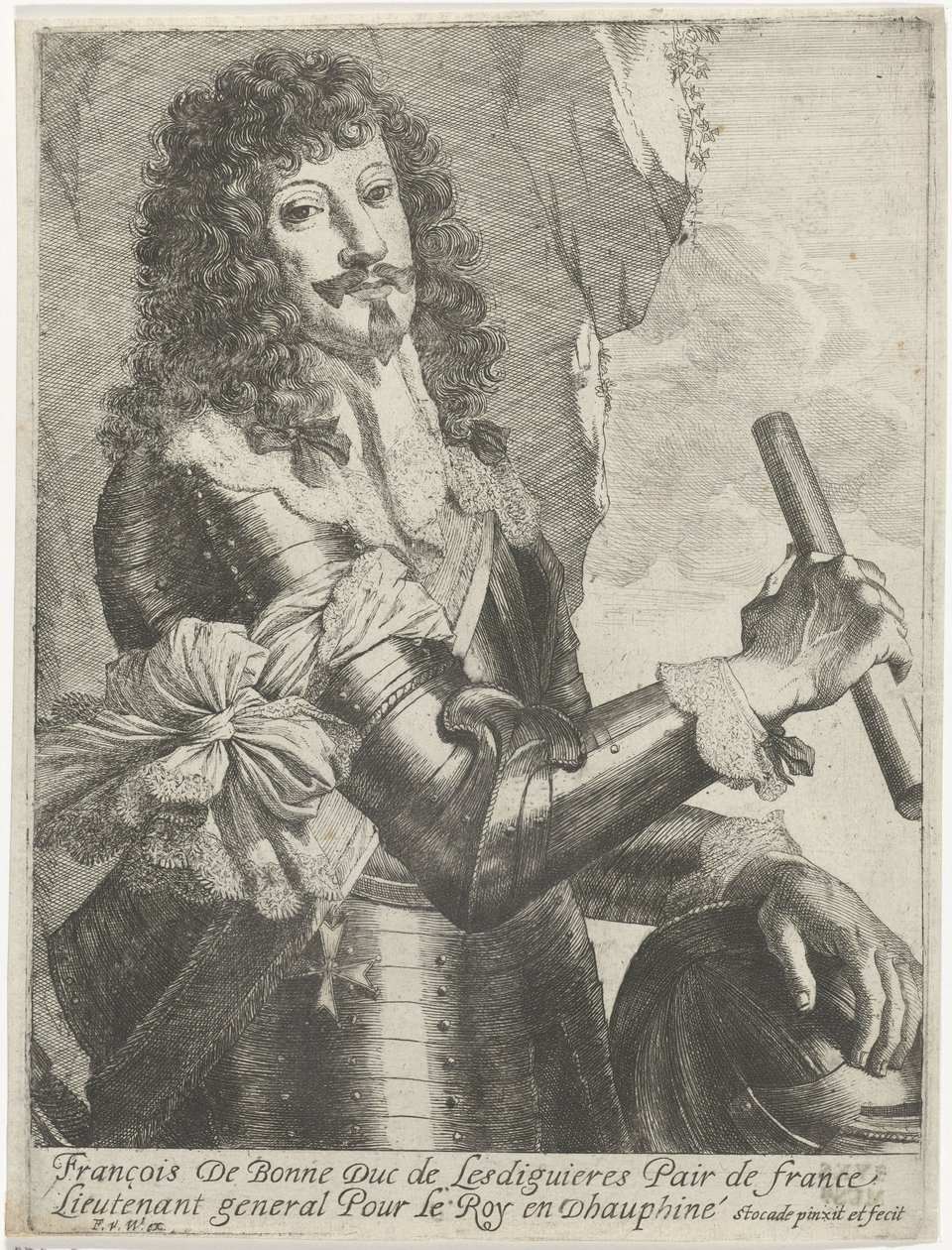 Portrett av François de Bonne-Lesdiguières-de Créqui av Nicolaes Van Helt Stockade