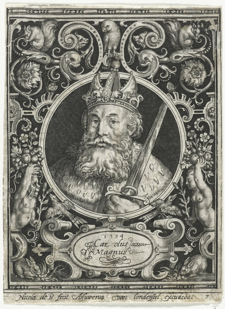 Charles den store, kongen av frankerne, 1594 av Nicolaes de Bruyn