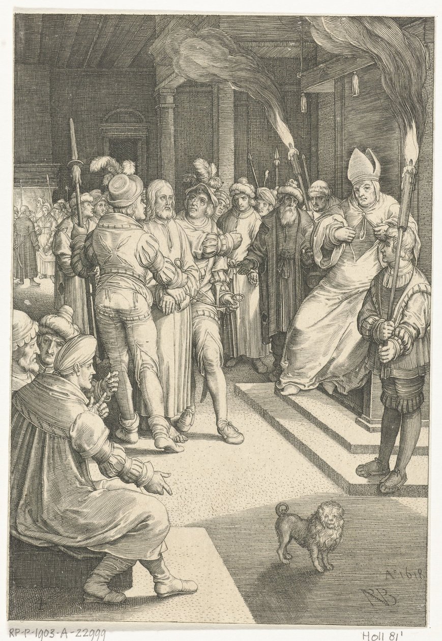 Kristus før Kaifas The Passion (serietittel) av Nicolaes de Bruyn