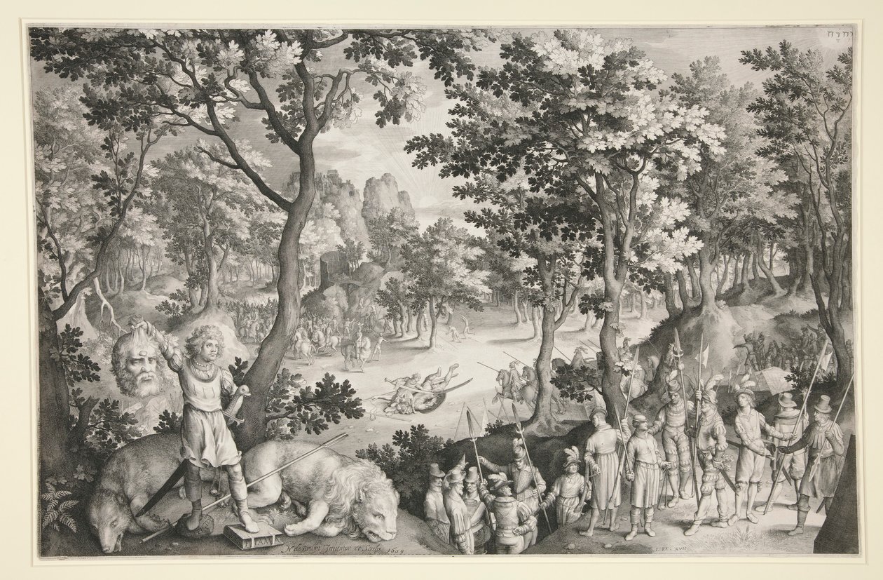 David og Goliat av Nicolaes de Bruyn