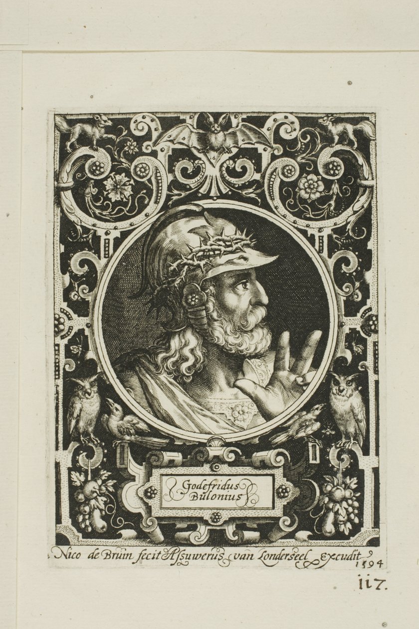 Godfrey of Bouillon, plate ni fra The Nine Worthies av Nicolaes de Bruyn