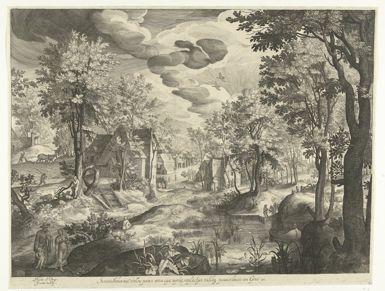 Landskap med Hagar og Ismael av Nicolaes de Bruyn