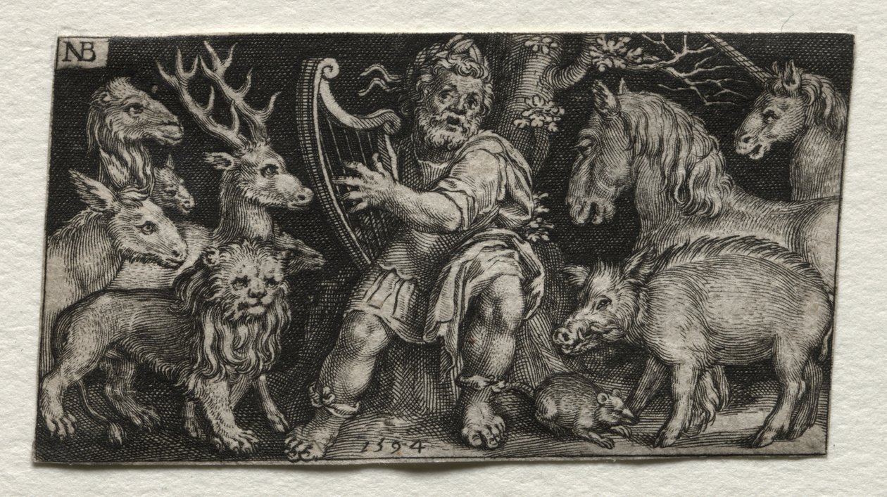 Orfeus sjarmerer dyrene av Nicolaes de Bruyn