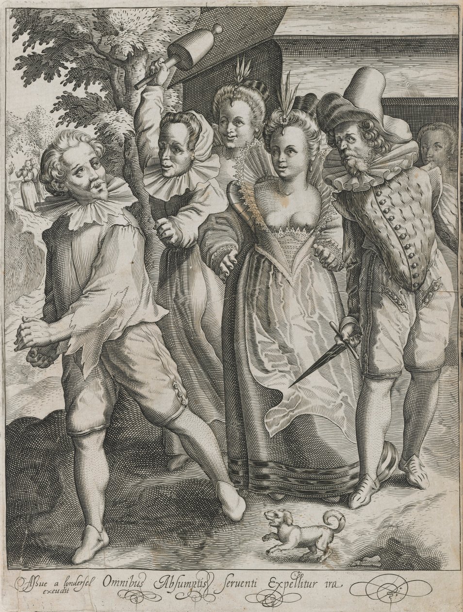 Den fortapte sønnen blir utvist fra en taverna, plate 4 fra The Story of the Prodigal Son av Nicolaes de Bruyn