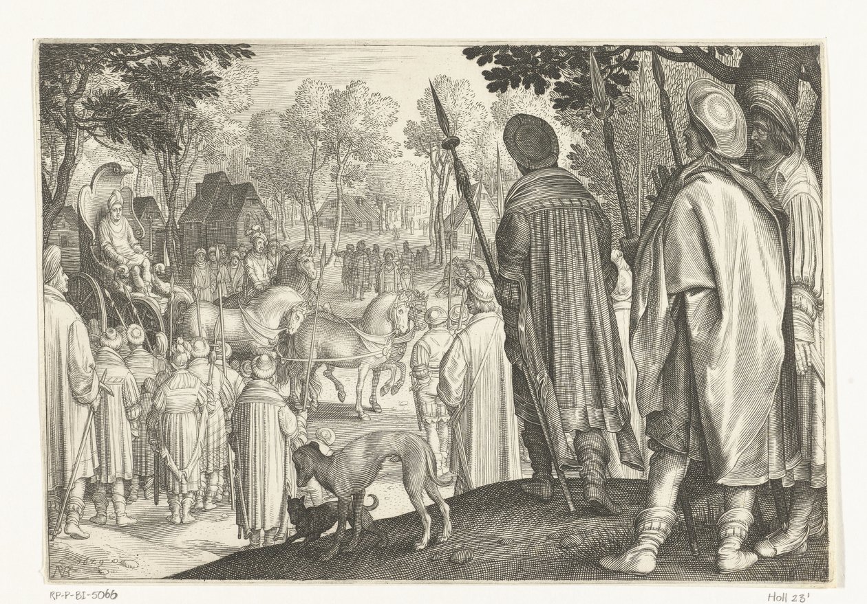 Triumftog av Josef i Faraos vogn Story of Joseph (serietittel) av Nicolaes de Bruyn