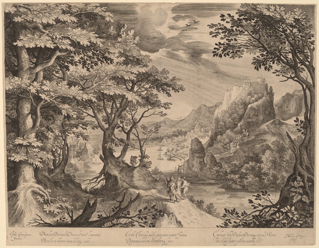 Disiplene på vei til Emmaus av Nicolaes de Bruyn, after Gillis van Coninxloo III