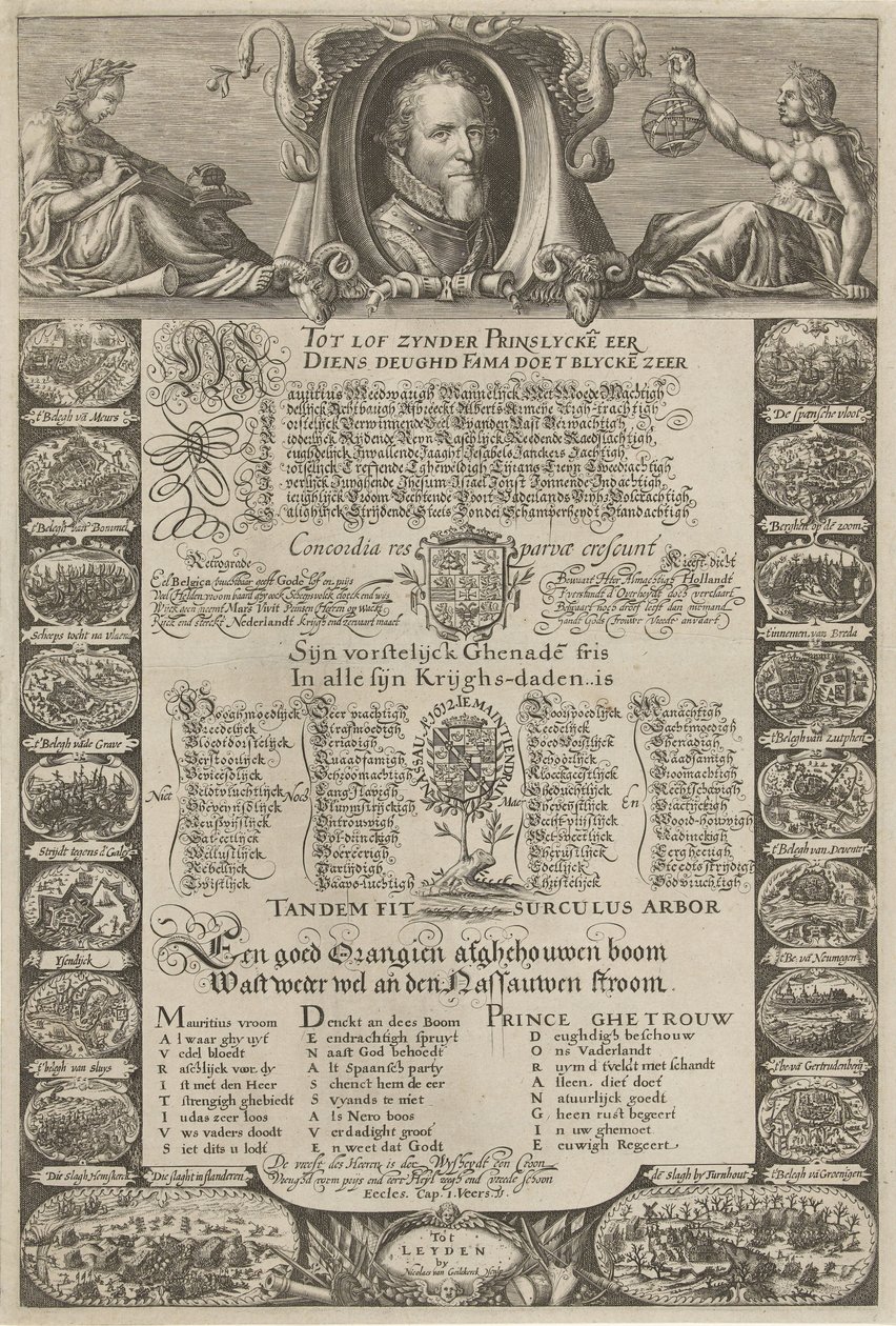 Allegorisk portrett til ære for prins Maurits, 1612 av Nicolaes van Geelkercken