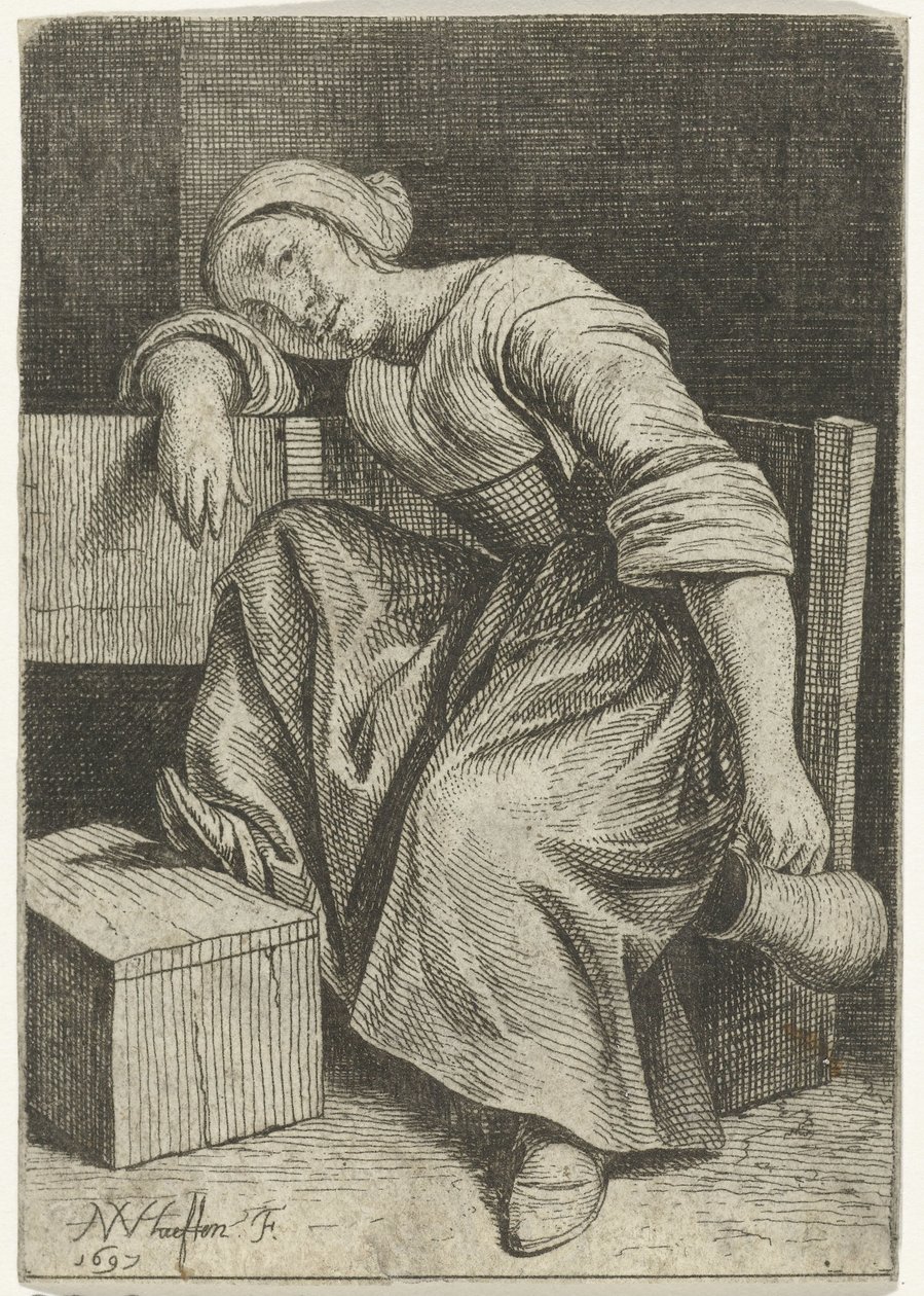 Ung kvinne med kanne i hånden av Nicolaes van Haeften