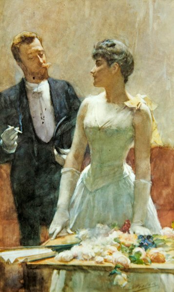 På Vanity Fair, ca. 1900 (olje på lerret) av Nicolaes van der Waay