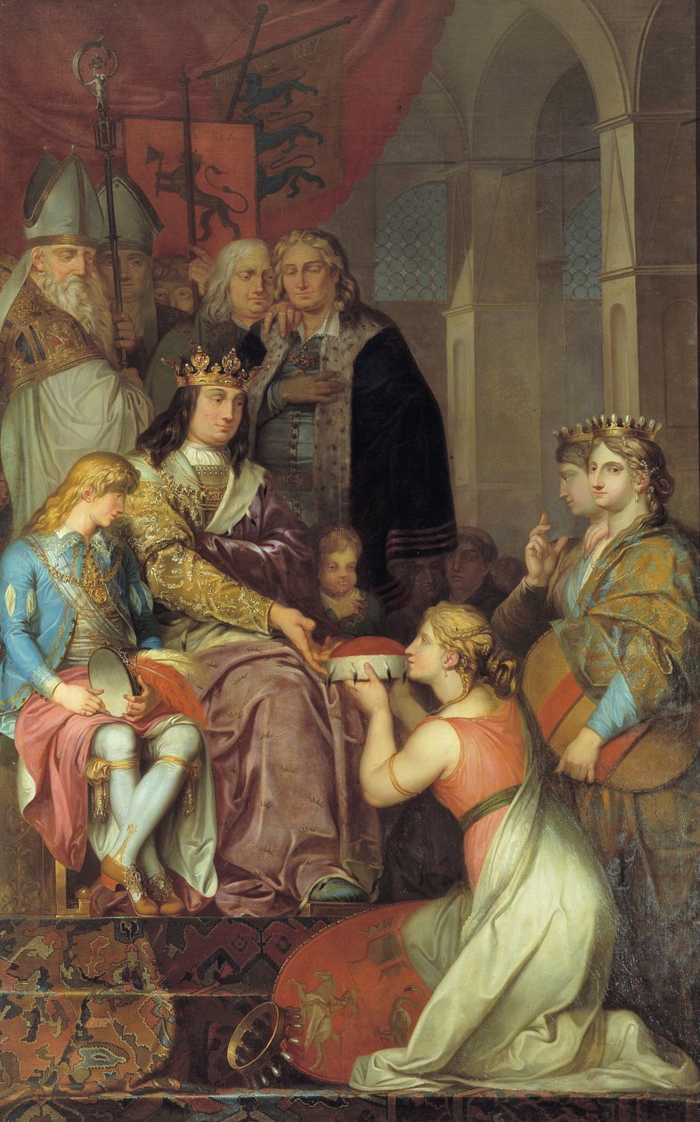 Christian I utropte Holstein til hertugdømme i 1474. Malt til Christiansborg slott av Nicolai Abildgaard