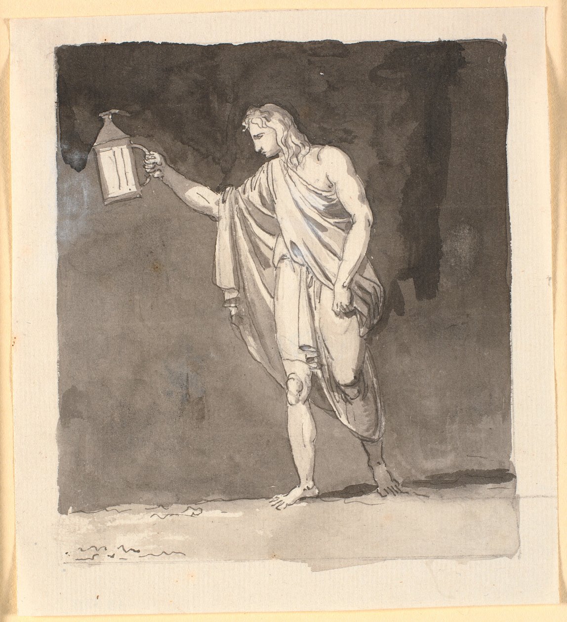 Diogenes skinner i mørket med en lykt av Nicolai Abildgaard