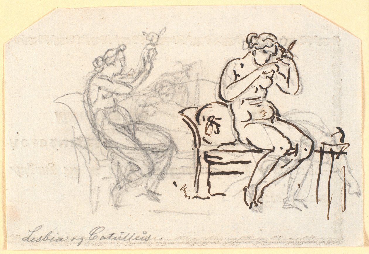 Lesbia og Catullus av Nicolai Abildgaard