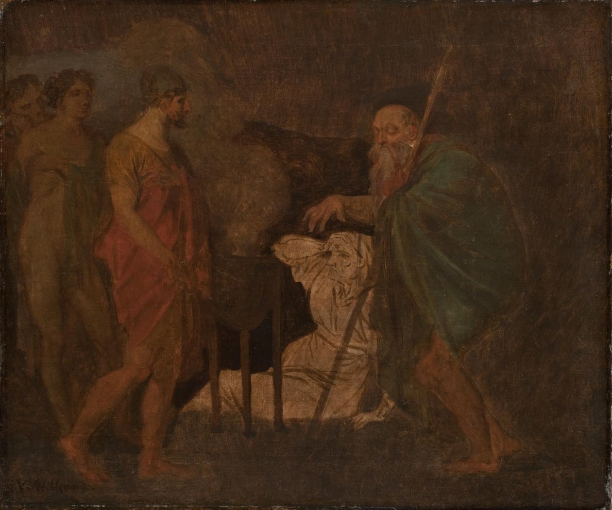 Odysseus tar råd med Teiresias. Fra Homer