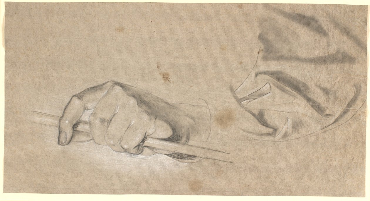 Studie av en hånd og et draperi av Nicolai Abildgaard