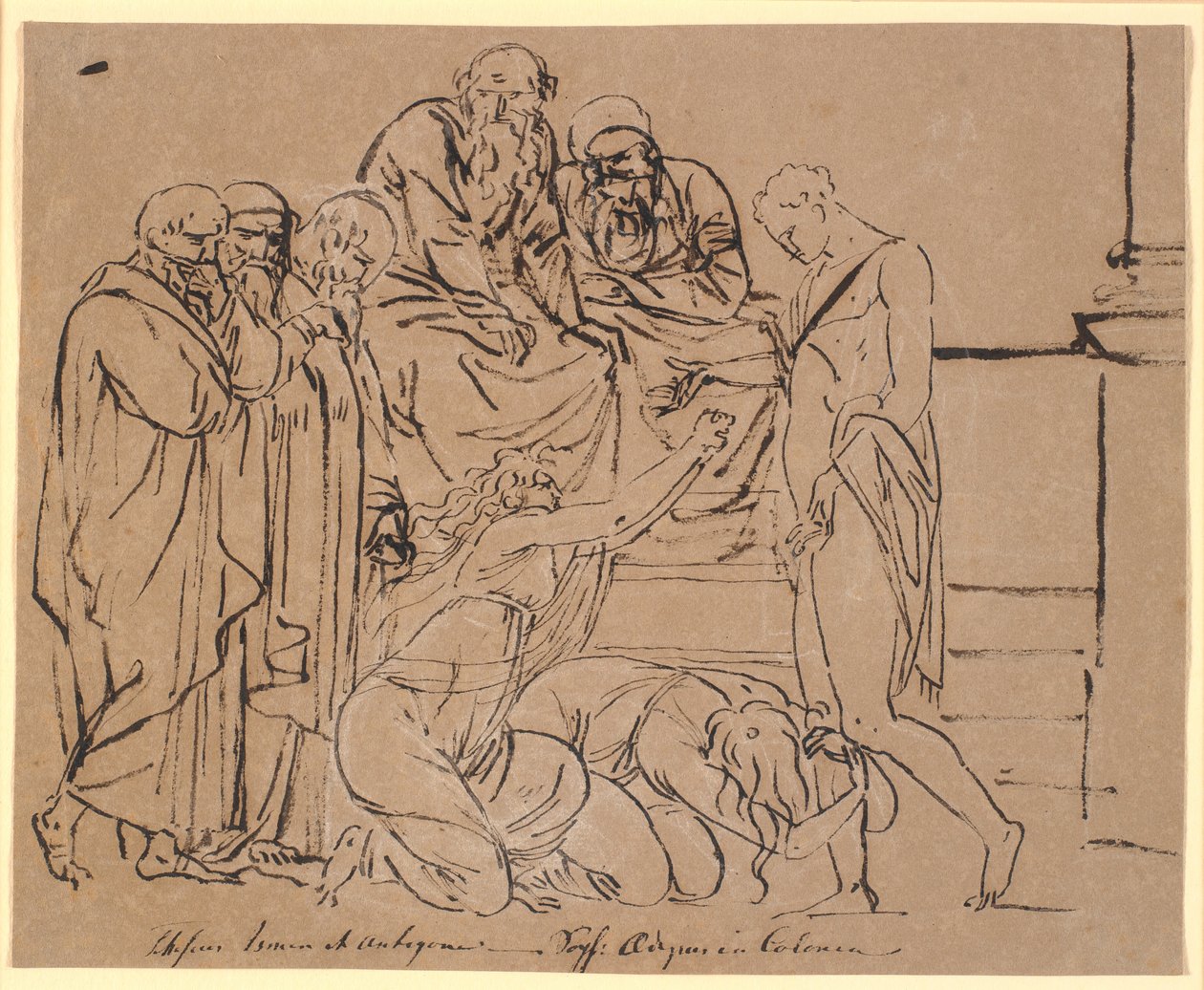 Theseus blir bedt av Ismene og Antigone. Etter Sofokles av Nicolai Abildgaard