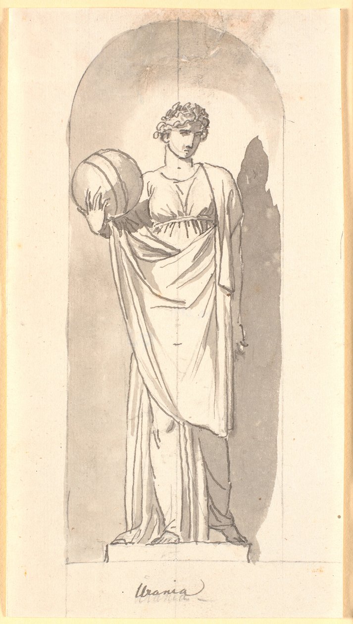 Urania som statue i en nisje av Nicolai Abildgaard